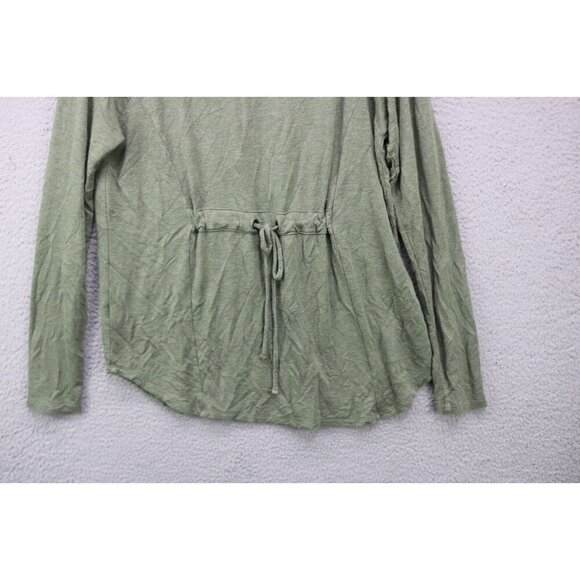Cabi Long Sleeve Army Green V-Neck Top-Size Medium-Very Soft-Drawstring Back - Picture 10 of 10